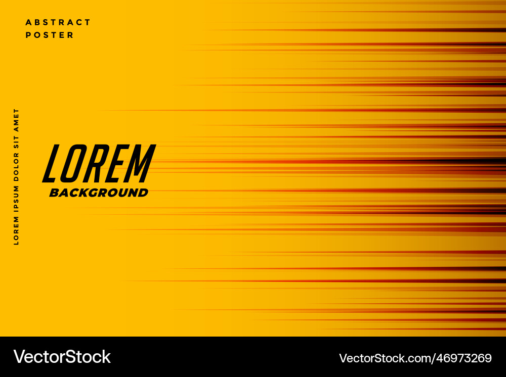 Yellow background with motion speed lines design Vector Image