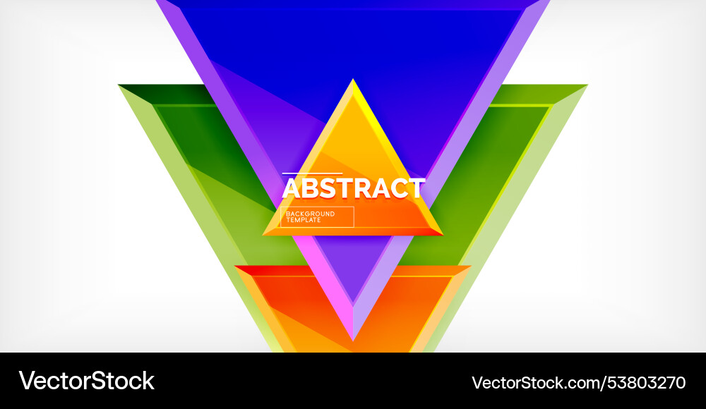 Abstract background - colorful triangles with 3d Vector Image