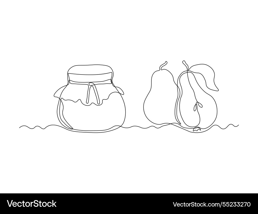 Abstract jar of pear jam continuous single one vector image