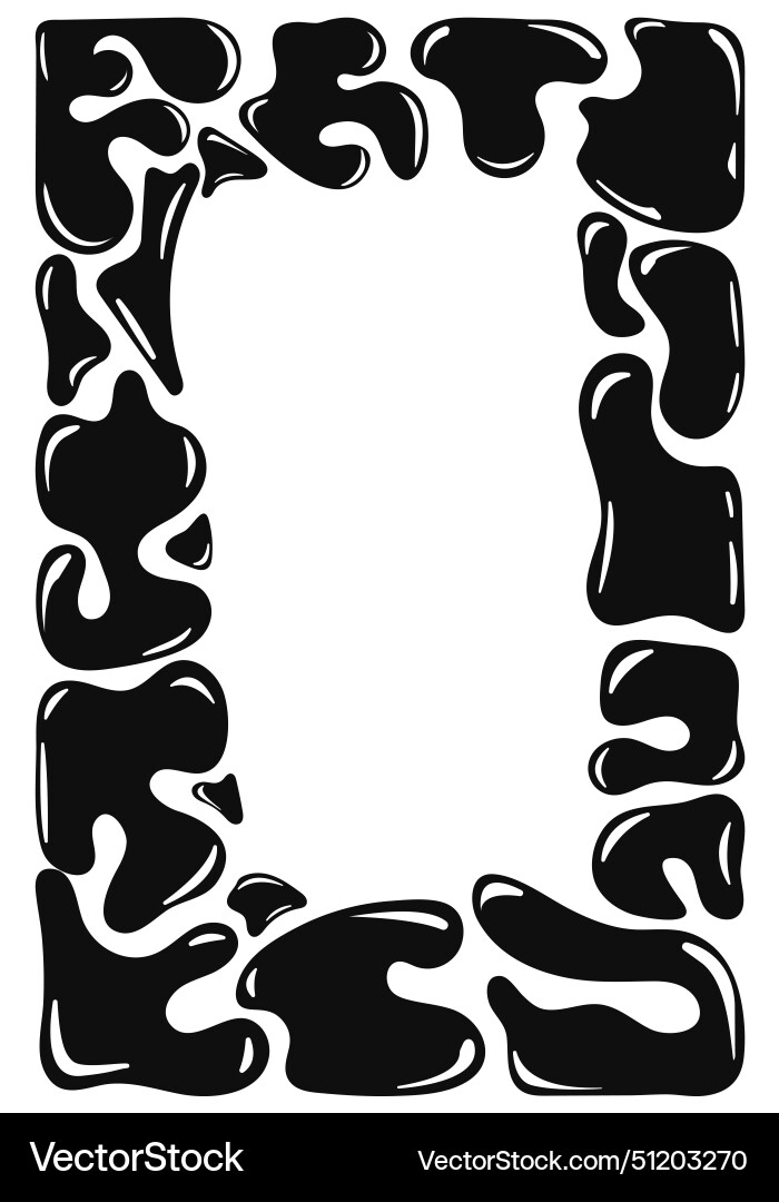 Abstract rectangular frame of wavy bubble elements vector image