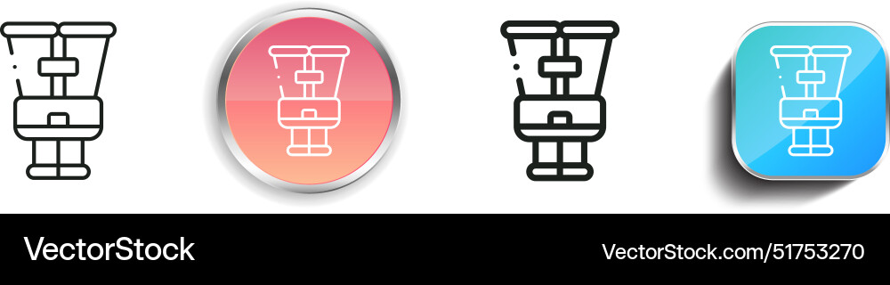 Binoculars icon thin linear regular and button Binoculars icon thin linear regular and button vector image