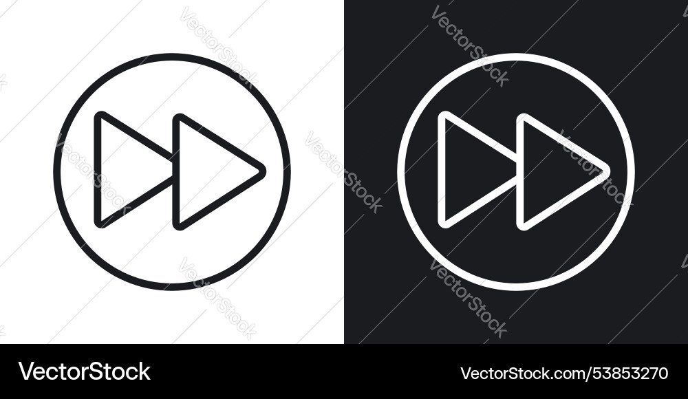 Fast forward icon set Fast forward icon set Vector Image