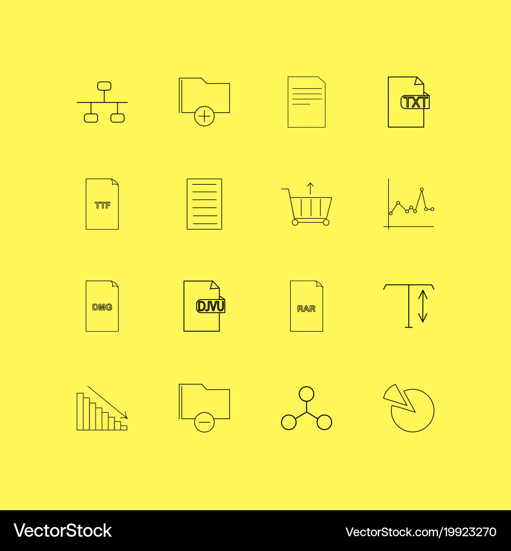 Files and folders linear icon set simple outline vector image