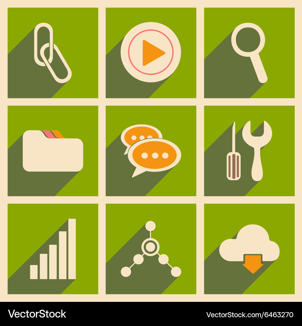 Flat with shadow concept and mobile application vector image