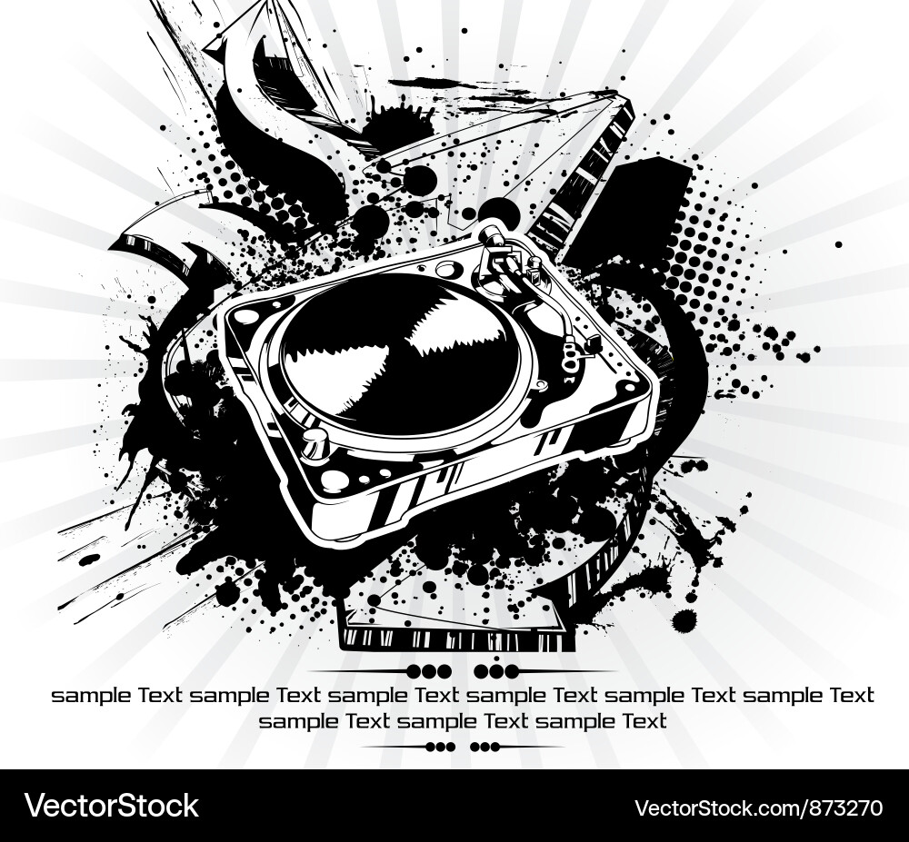 Grunge Turntable vector image
