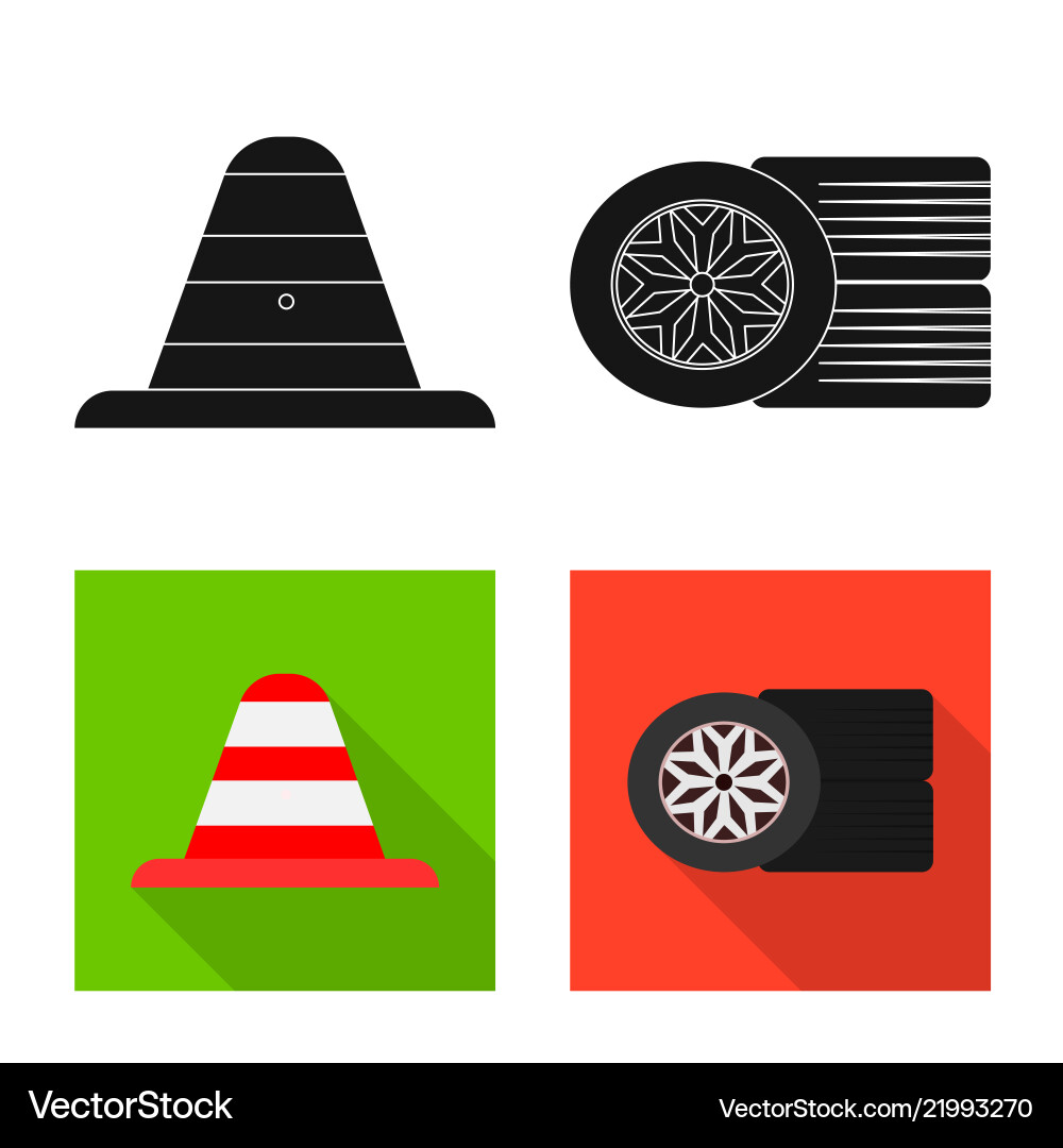 Isolated object of car and rally logo collection Vector Image