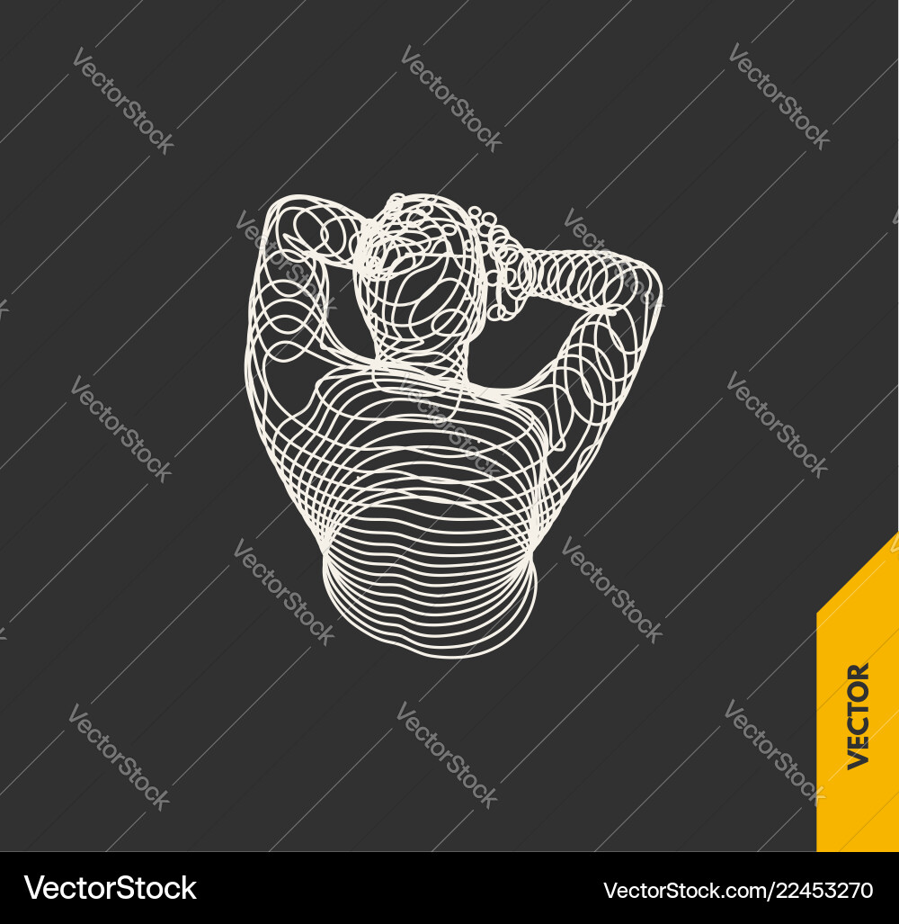 Künstliche Intelligenz 3d Modell des Menschen Künstliche Intelligenz 3d Modell des Menschen vektorbild