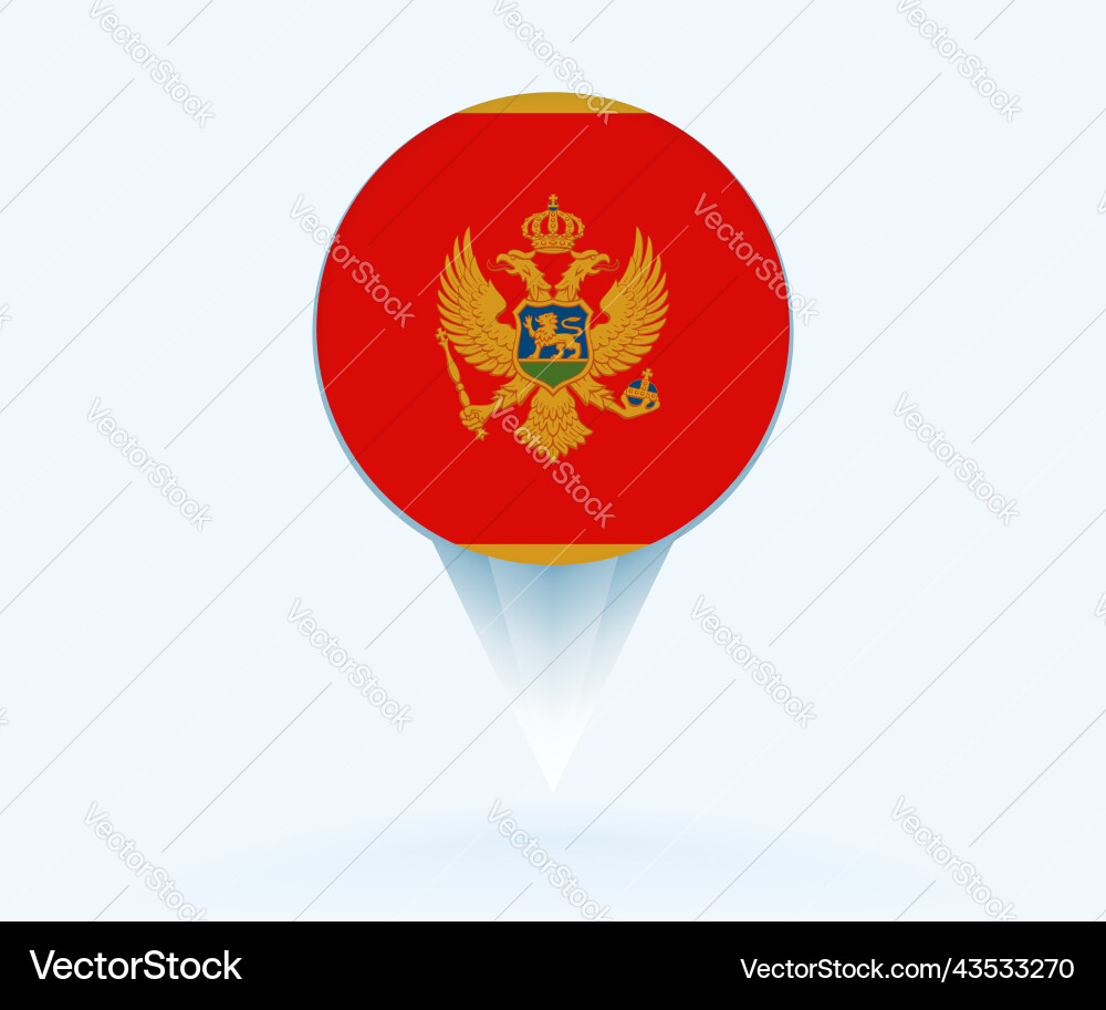 Map pointer with flag of montenegro Vector Image