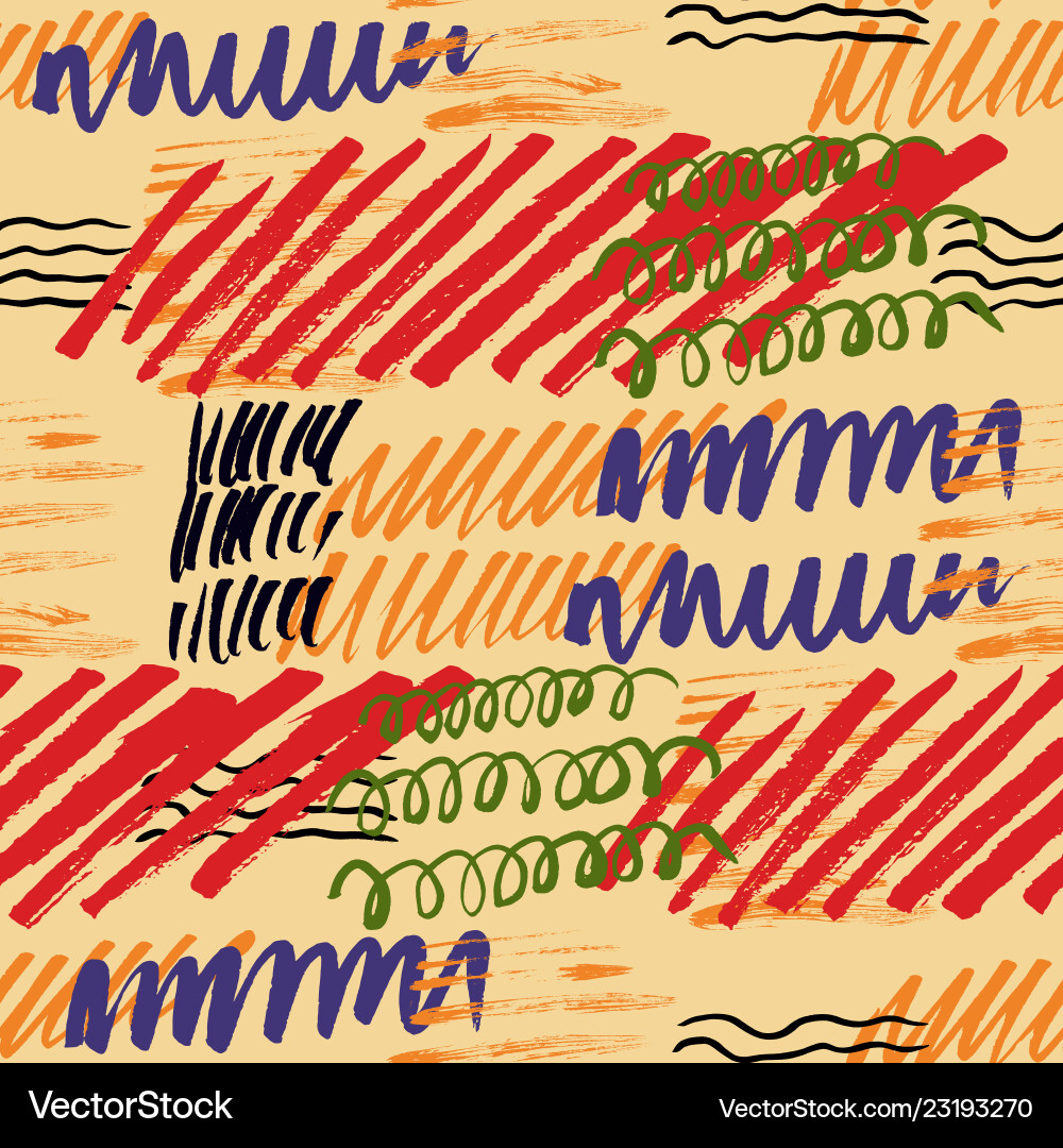 Seamless pattern hand drawn with a brush strokes Seamless pattern hand drawn with a brush strokes vector image