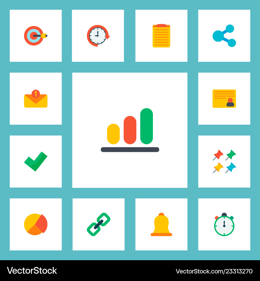 Set project icons flat style symbols Set project icons flat style symbols vector image