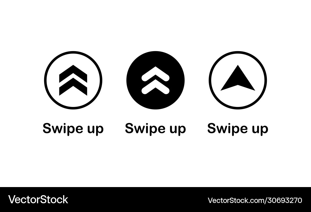 Swipe up arrow icon modern button for web vector image