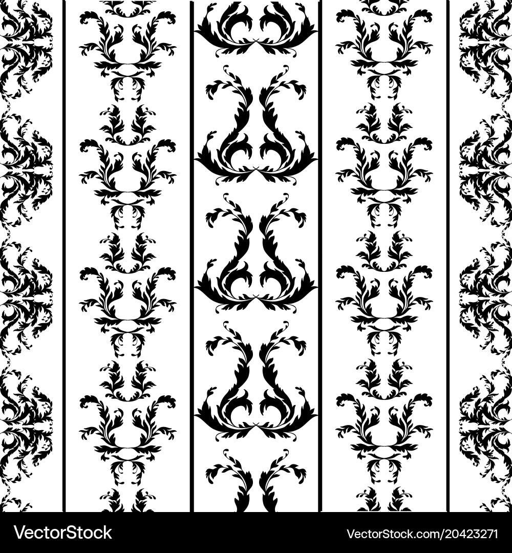 Baroque Scroll Pattern vector image