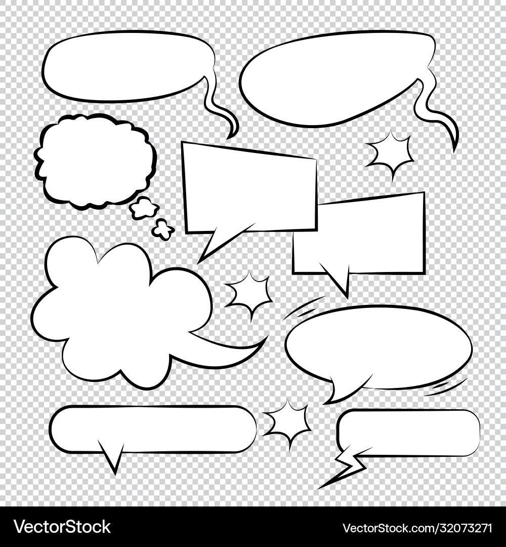 Comic bubble speech balloons cartoon 10 vector image