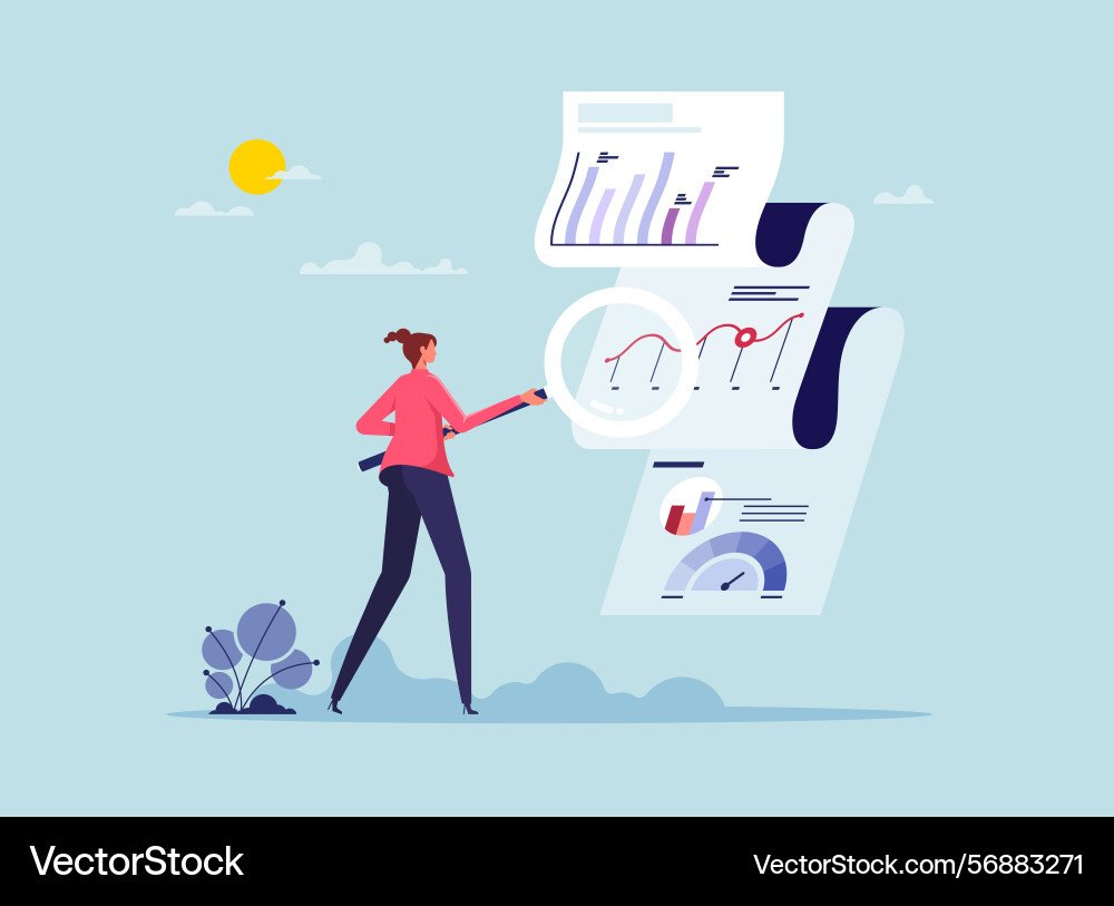Data analysis chart and report Data analysis chart and report vector image
