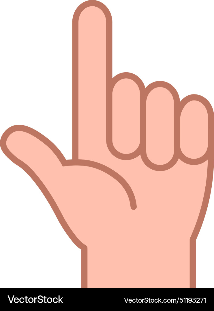 Finger pointer in line and fill style Vector Image