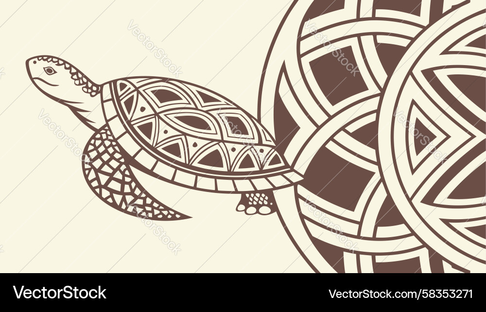 Geometric Turtle Shell Pattern Vector Image