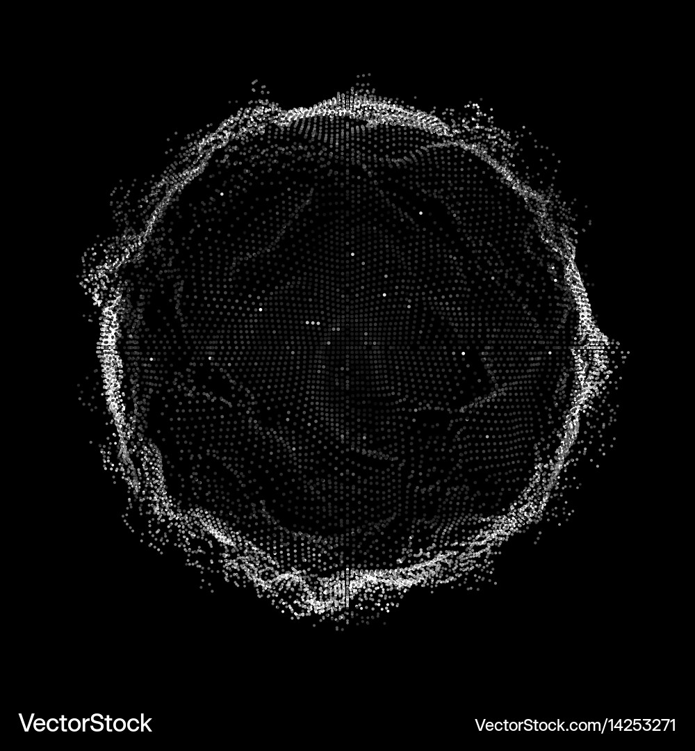 Grayscale Mesh Ring of Points vector image