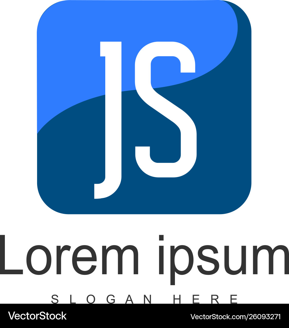 Initial js logo template with modern frame Initial js logo template with modern frame vector image