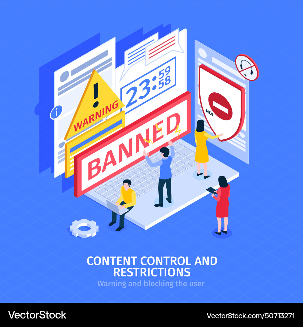 Internet blocking composition Internet blocking composition vector image