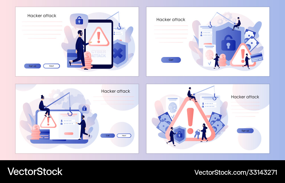 Internet hacker attack and personal data security Internet hacker attack and personal data security vector image