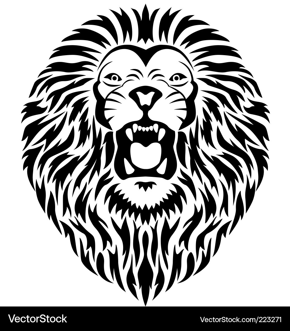 Lion Head Tribal Art vector image