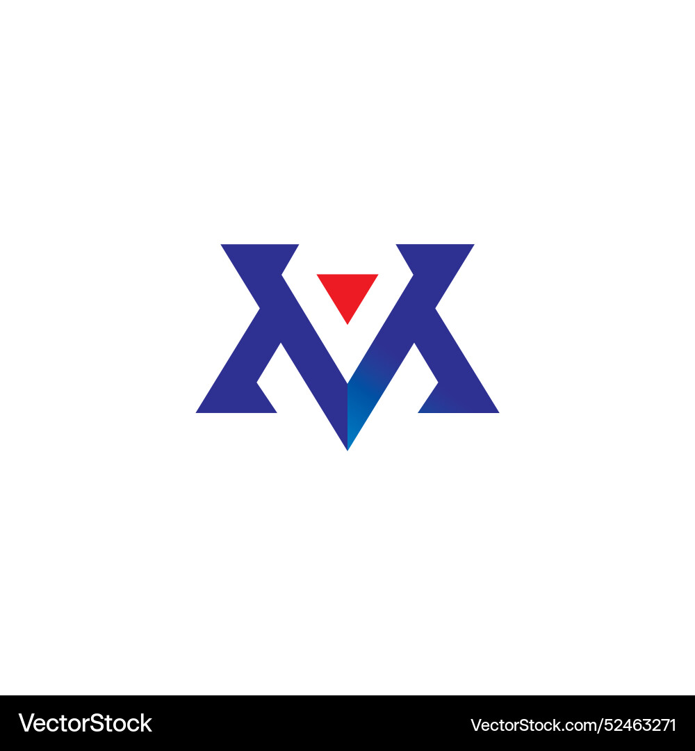 MV Letter Monogram Logo Vector Image