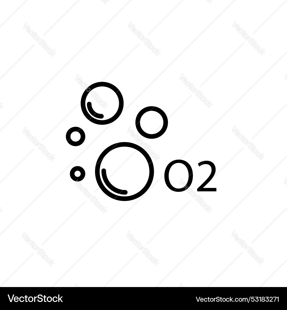 Oxygen o2 icon isolated on white background Oxygen o2 icon isolated on white background Vector Image