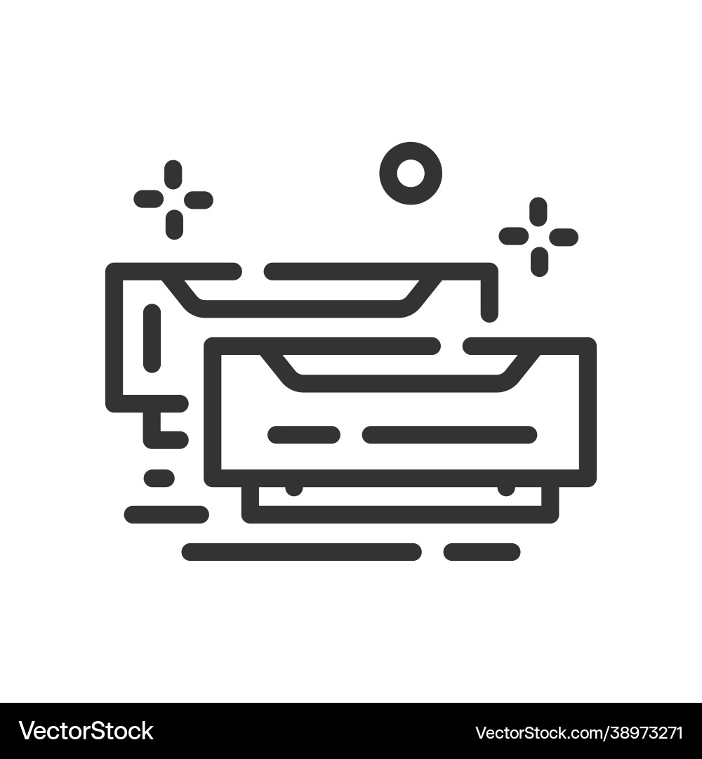 Ram icon in simple one line style Vector Image