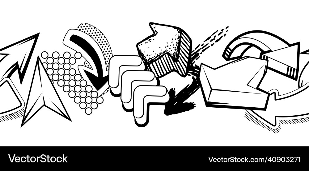 Seamless pattern with abstract graffiti arrows Seamless pattern with abstract graffiti arrows vector image