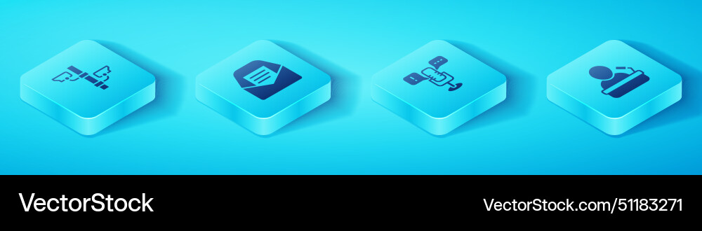 Set isometric security camera mail and e-mail Vector Image