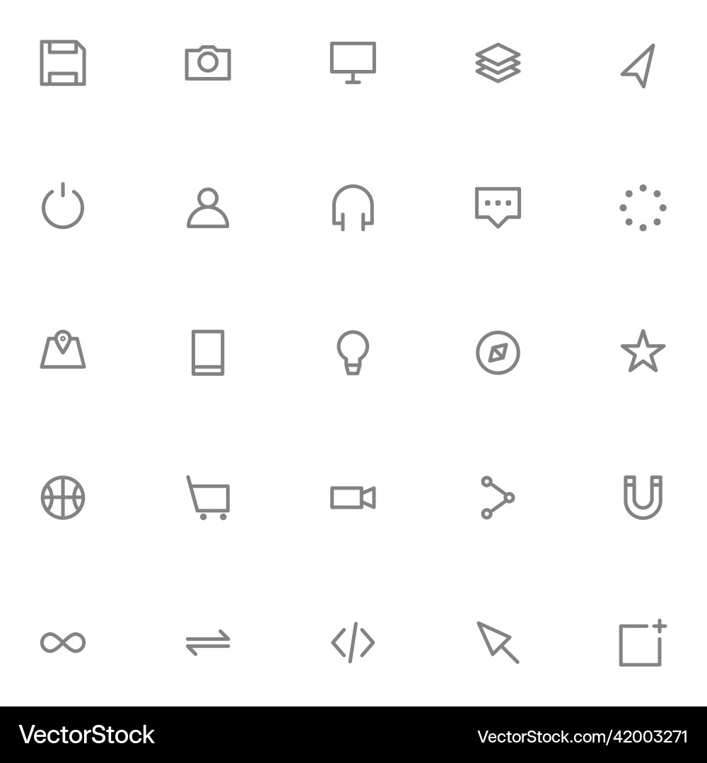 Set of outlined user interface icons Set of outlined user interface icons Vector Image