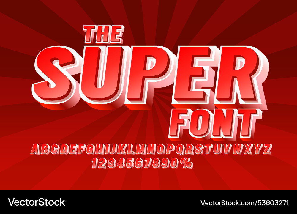 Super font set collection letters and numbers Super font set collection letters and numbers vector image