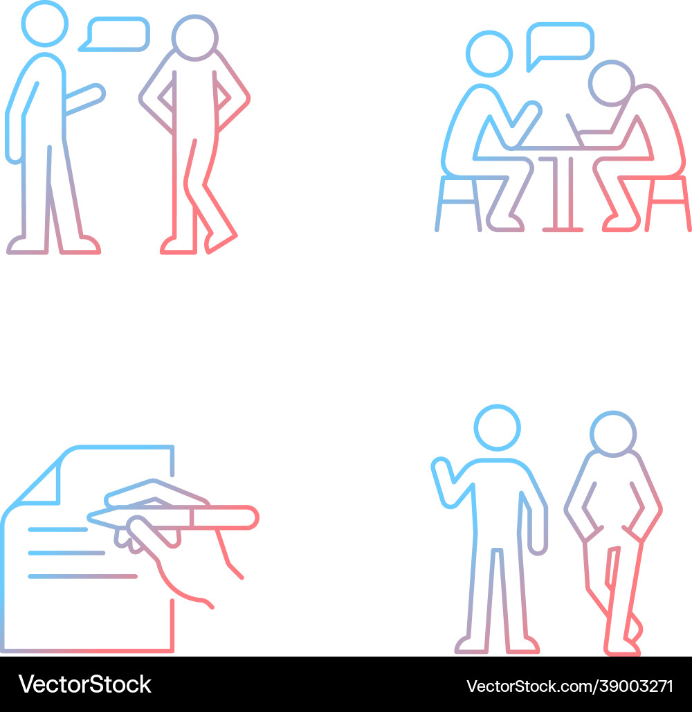 Understanding in communication gradient linear Understanding in communication gradient linear vector image