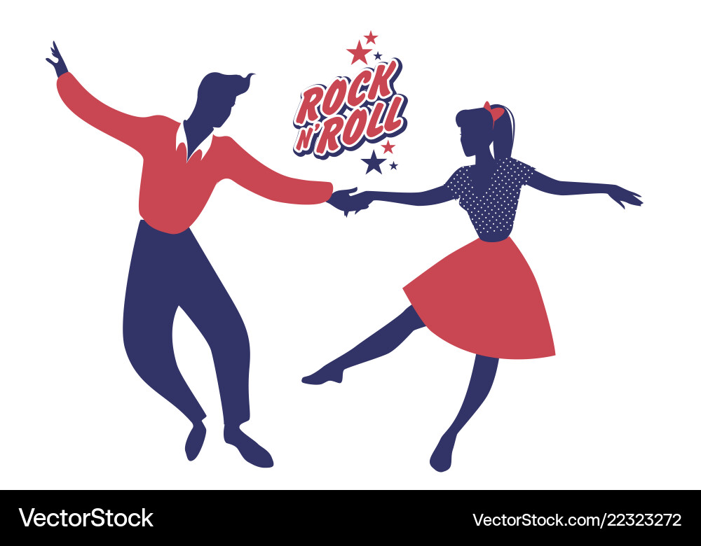 1950s Rock & Roll Couple Dancing Vector Image