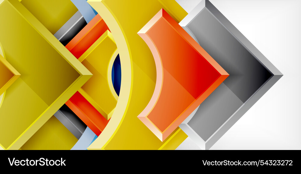 Arrow with round elements color geometric shapes Arrow with round elements color geometric shapes vector image