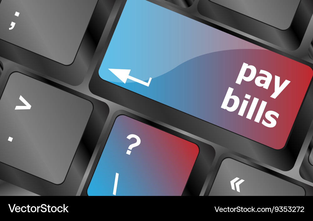 Bills button on the computer keyboard Vector Image