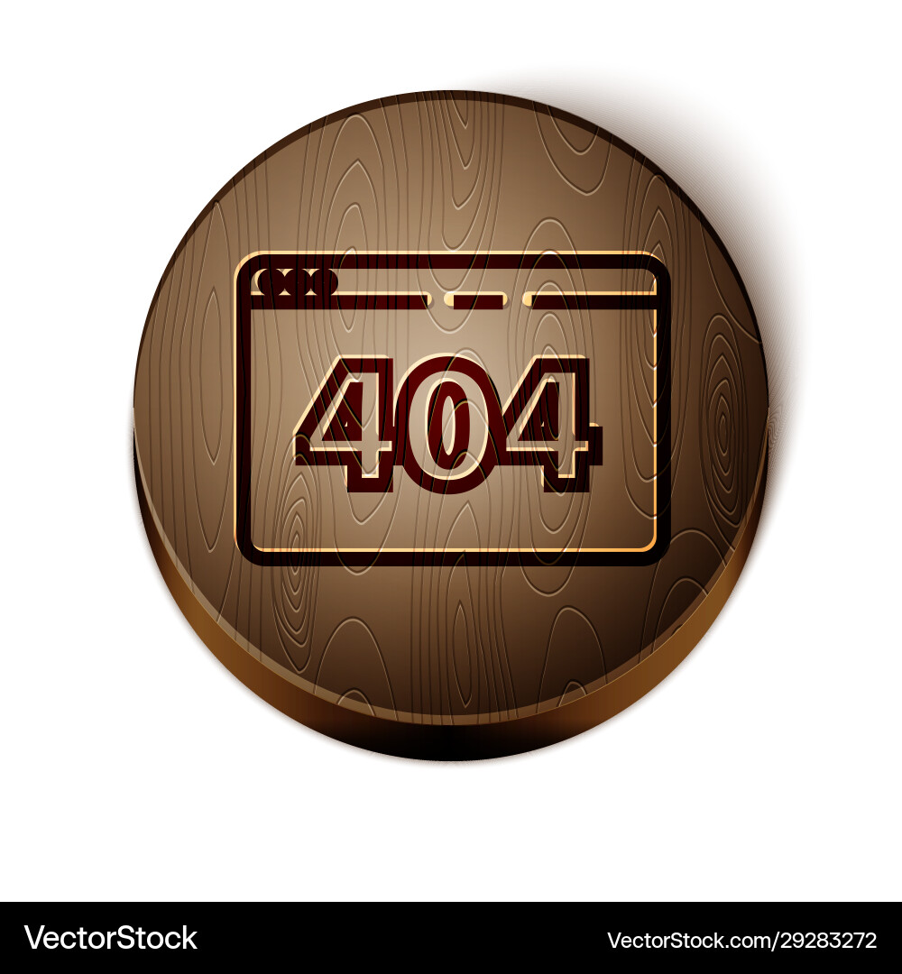 Brown line page with a 404 error icon isolated Brown line page with a 404 error icon isolated vector image