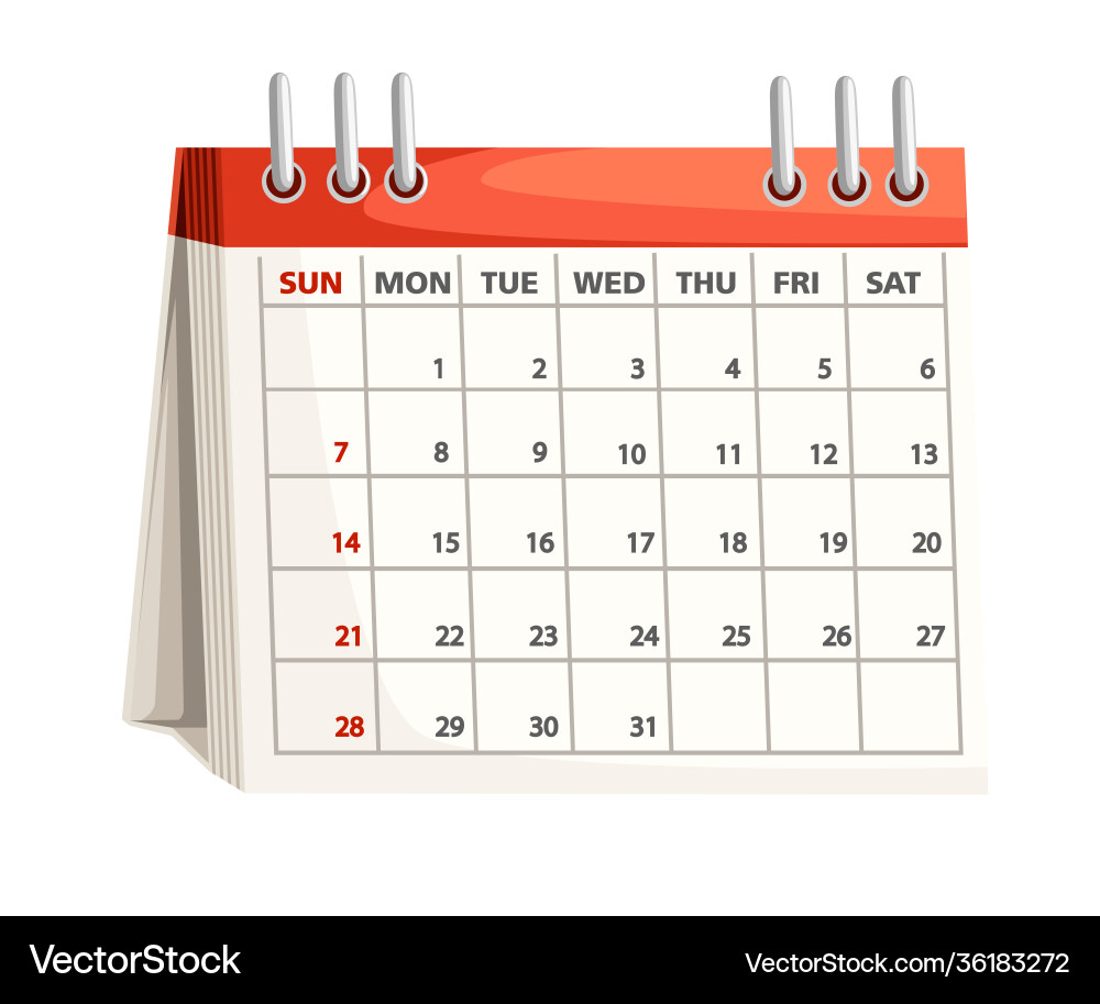 Desc calendar cartoon style design isolated Desc calendar cartoon style design isolated vector image