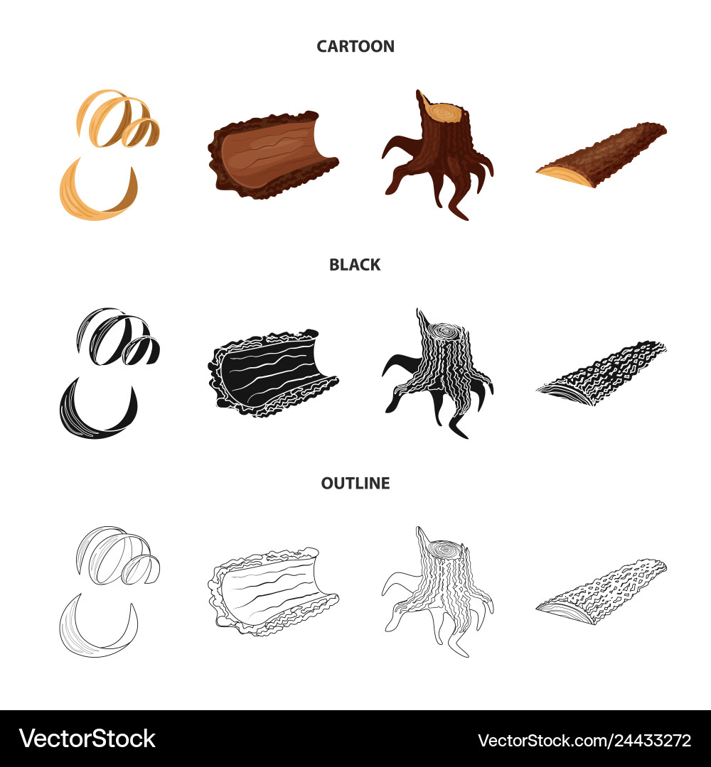 Design of tree and raw symbol set vector image