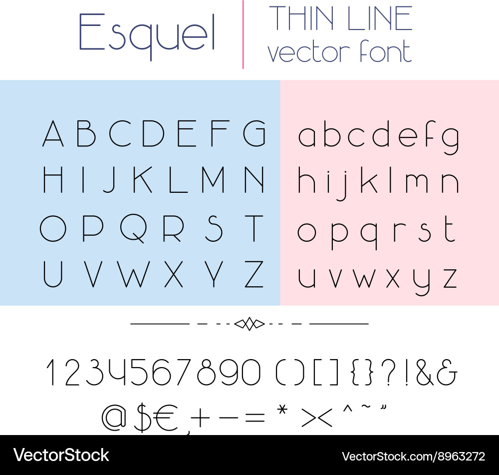Elegant Thin Line Font vector image
