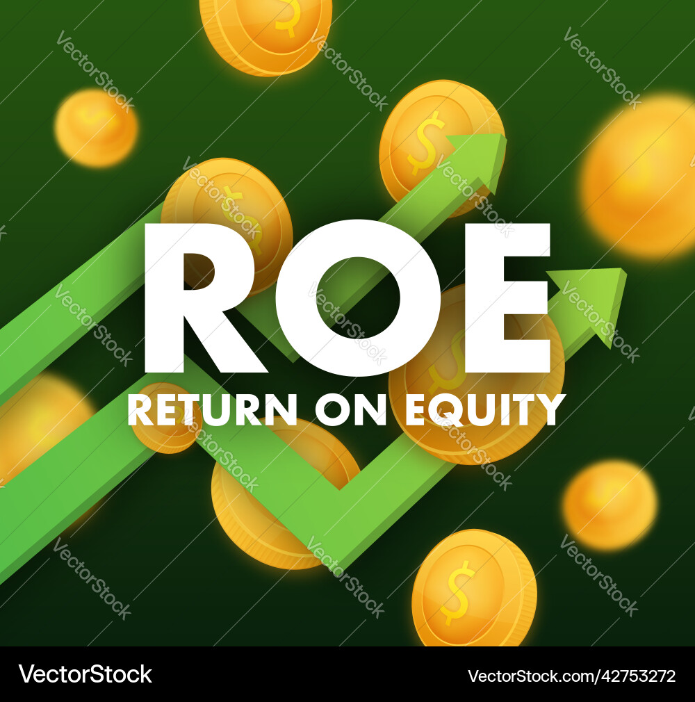 Flat infographic with green return on equity Vector Image