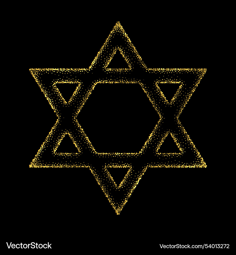 Golden sparkle star sign on dark background Vector Image