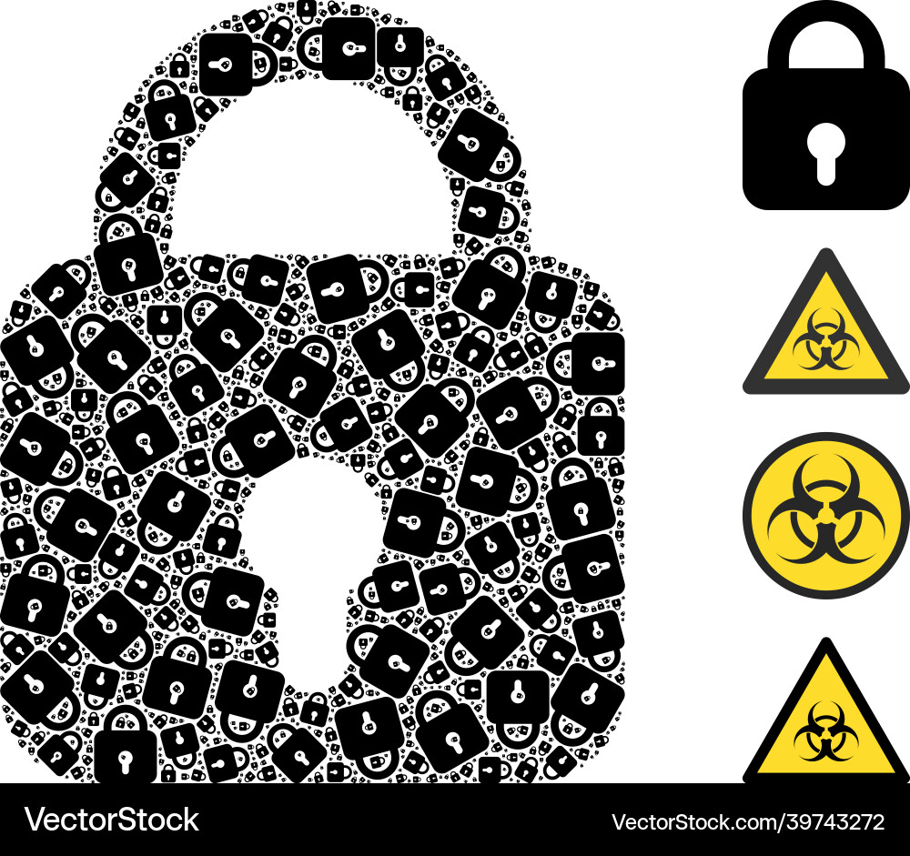 Lock icon recursion mosaic Vector Image
