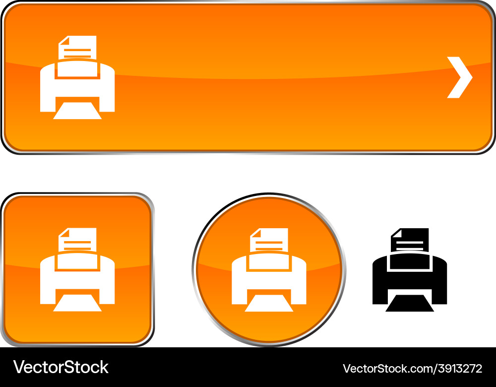 Print button set vector image