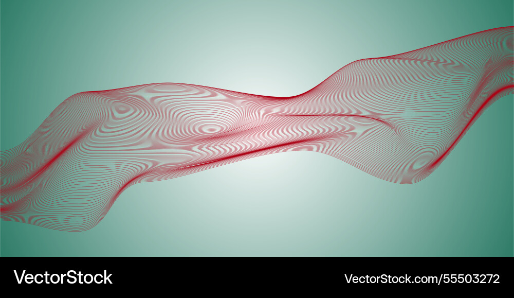 Red wave digital grid on minimal gradient Red wave digital grid on minimal gradient vector image