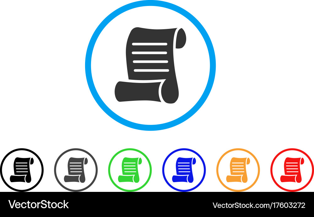 Script roll rounded icon vector image