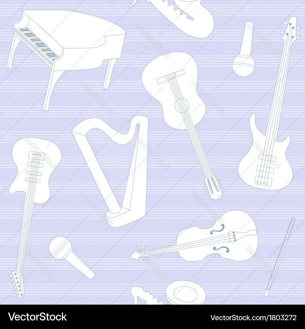 Seamless pattern with musical instruments vector image