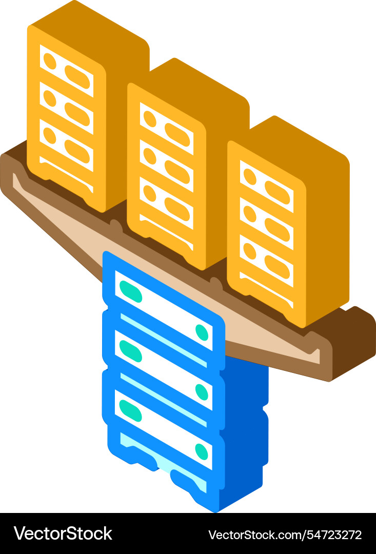 Server virtualization data center isometric icon Server virtualization data center isometric icon vector image