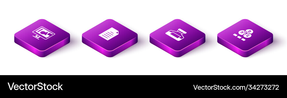 Set isometric computer monitor screen file Set isometric computer monitor screen file Vector Image