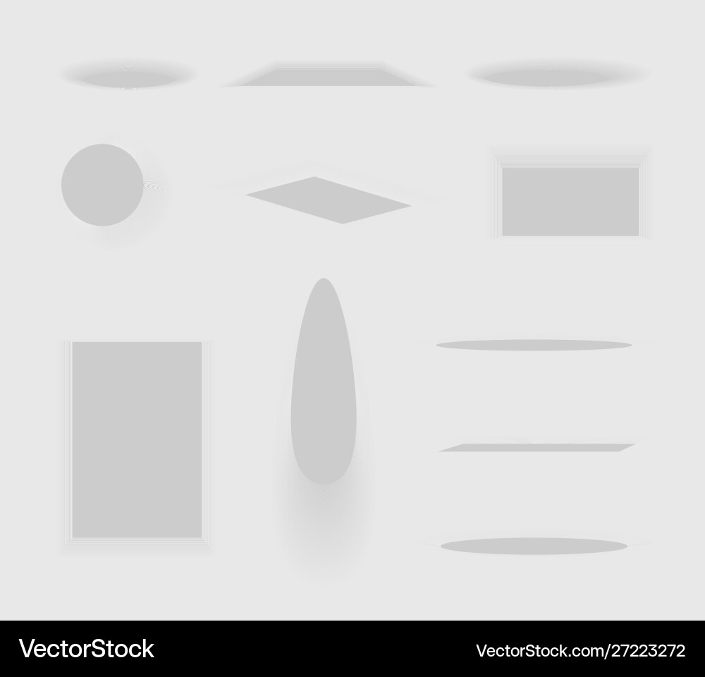 Set shadows different shapes with a gradient Set shadows different shapes with a gradient vector image